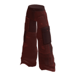 Distressed Patchwork Super Baggy Jeans - Red