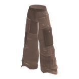 Distressed Patchwork Super Baggy Jeans - Tan