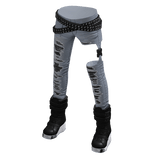 Distressed Punky Goth Skinnies Light Blue