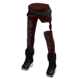 Distressed Punky Goth Skinnies Red