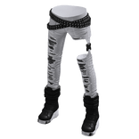 Distressed Punky Goth Skinnies White