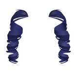 Diva Curly Pigtails in Navy Blue