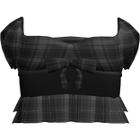 doll ribbon cute shirt dress plaid black