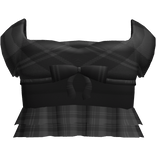 doll ribbon cute shirt dress plaid black