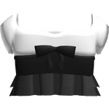 doll ribbon cute shirt dress white and black