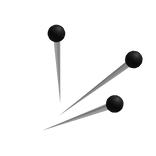 ♡ doll sewing needle pins in my heart (×﹏×) black