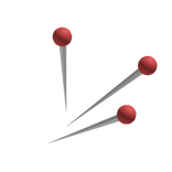 ♡ doll sewing needle pins in my heart (×﹏×) red