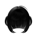 ꒰ dollette bob with small pigtails in black