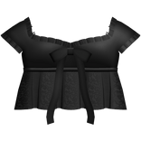 🤍 dollette frilly lace black top