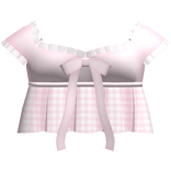 🤍 dollette frilly plaid pink top