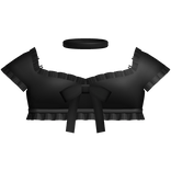 🤍 dollette frilly top w collar black