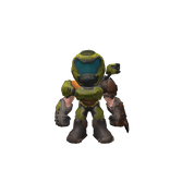 Doomslayer toy on waist