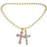 ♡ Double Cross Necklace Gold 3.0 