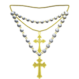Double Cross Pearl Necklace 3.0 Gold