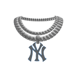 Double Stacked Tennis Chain W/ Yankee Pendant 4.0