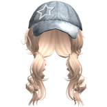 downtown girl braids with star denim cap -blonde