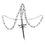 Dragon Sword Mouth Silver Chain Necklace V2