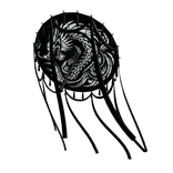 Dragon umbrella with black tassels