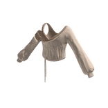 Draped Ruched Crop Top (Cream)