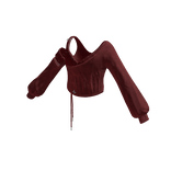 Draped Ruched Crop Top (Red)