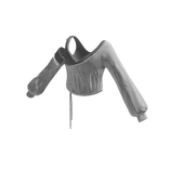 Draped Ruched Crop Top (White)