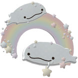 ♡ dreamy pastel rainbow seal hairclip