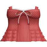 🤍 coquette pin stripe dress ୨୧ red