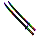 Dual Holdable Cartoony Rainbow Katanas