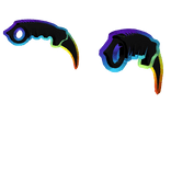 ✧ Dual Rainbow Cartoony Karambit Knives Set 