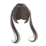 Dust Brown Flowy Anime Girl Pigtails