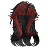 Asymmetrical Grunge Layers (Red Bangs)