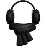 Earmuffs + Scarf Black Fluffy Winter Christmas y2k