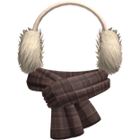 Earmuffs + Scarf Brown Fluffy Winter Christmas y2k
