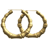 Earrings Golden Bamboo Hoops Bone Jewelry Y2K