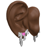 Ears w Silver Ribbon Earrings 