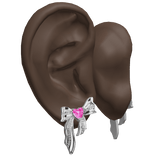 Ears w Silver Ribbon Earrings 