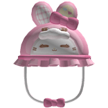 Easter bunny kawaii ruffle bucket hat face -pink
