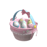 Easter egg basket holdable spring pastel pink bow