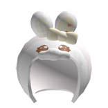 Easter kawaii hood w bunny ears and bow (white)