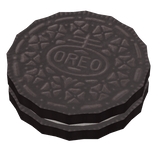 eating oreo cream cookie in mouth 