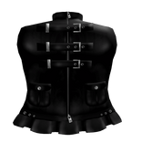Edgy Gothic Buckle Dress Black