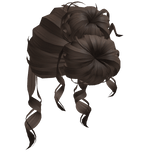 Elegant Curly Updo Twin Bun (Brown)