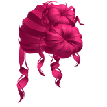 Elegant Curly Updo Twin Bun (Hot Pink)