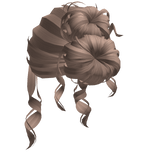 Elegant Curly Updo Twin Bun (Milktea)