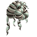 Elegant Curly Updo Twin Bun (Mint Chocolate Chip)