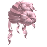 Elegant Curly Updo Twin Bun (Pink)