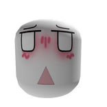 Embarrassed anime face in triangle