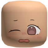 Embarrassed Winking Chibi Face