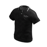 Embossed Stallion Polo w/ 2 Tone Collar in Black