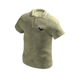 Embossed Stallion Polo w/ 2 Tone Collar in Cream